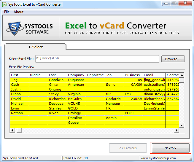 Best XLSX to vCard Converter 3.4